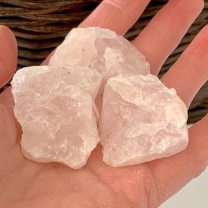 Raw Rose Quartz Gemstone bundle of 3 Stones / Rose Quartz / Unpolished Gemstone